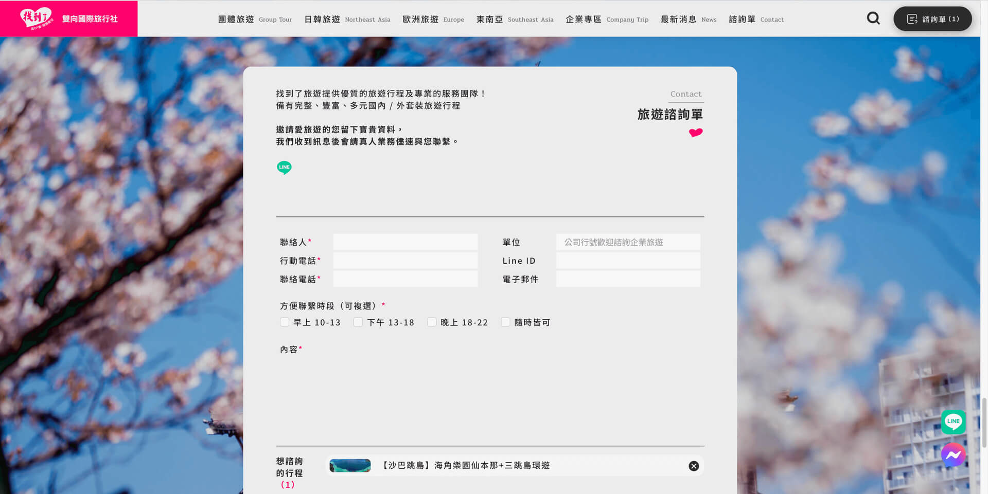 雙向國際旅行社 ＿ 企業形象網站